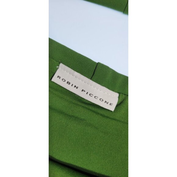 Robin Piccone Ava High Weist Top V Neck Swim Green Bikini Set Sz Medium #02 - Picture 2 of 10